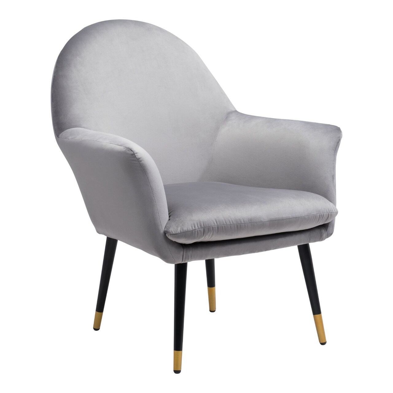 Modern Home 36.5" Gray and Black Upholstered Accent Chair